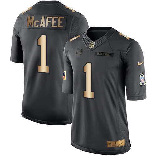 Nike Colts 1 Pat McAfee Anthracite Gold Salute to Service Limited Jersey