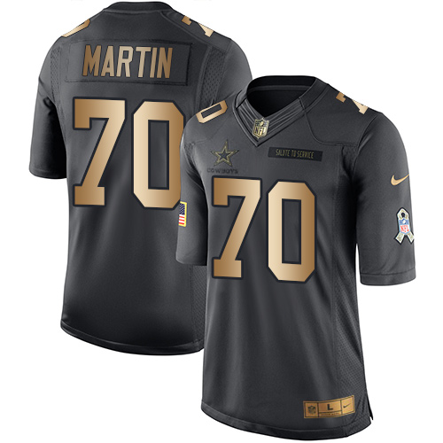 Nike Cowboys 70 Zack Martin Anthracite Gold Salute to Service Limited Jersey
