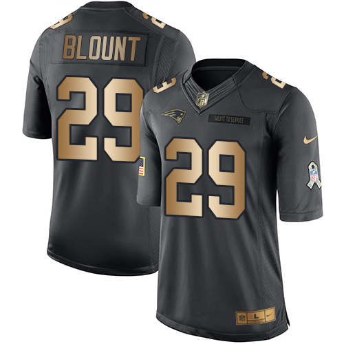 Nike Patriots 29 LeGarrette Blount Anthracite Gold Salute to Service Limited Jersey
