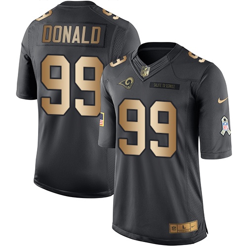 Nike Rams 99 Aaron Donald Anthracite Gold Salute to Service Limited Jersey