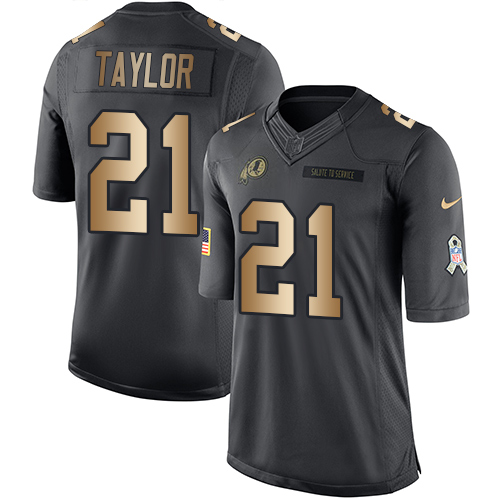 Nike Redskins 21 Sean Taylor Anthracite Gold Salute to Service Limited Jersey