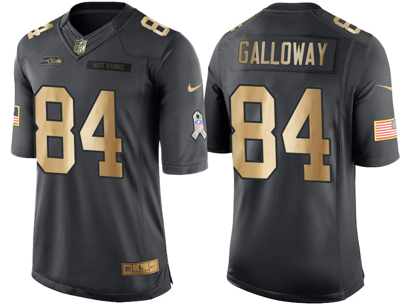 Nike Seahawks 84 Joey Galloway Anthracite Gold Salute to Service Limited Jersey