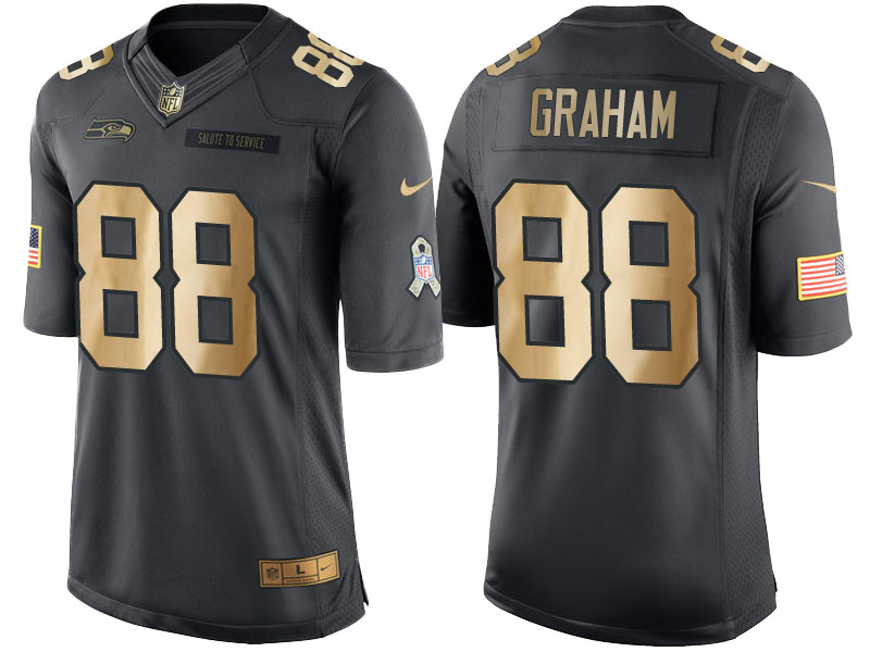 Nike Seahawks 88 Jimmy Graham Anthracite Gold Salute to Service Limited Jersey