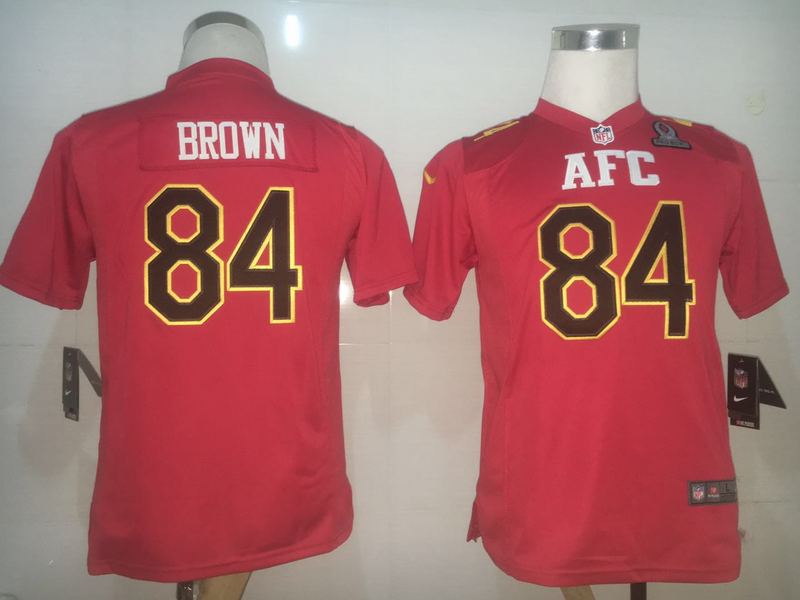 Nike Steelers 84 Antonio Brown Red 2017 Pro Bowl Women Game Jersey