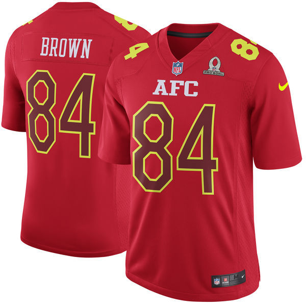 Nike Steelers 84 Antonio Brown Red 2017 Pro Bowl Youth Game Jersey