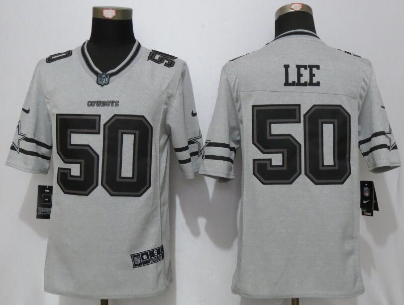 Nike Cowboys 50 Sean Lee Gray Gridiron II Limited Jersey