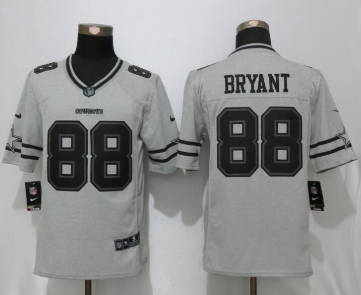 Nike Cowboys 88 Dez Bryant Gray Gridiron II Limited Jersey