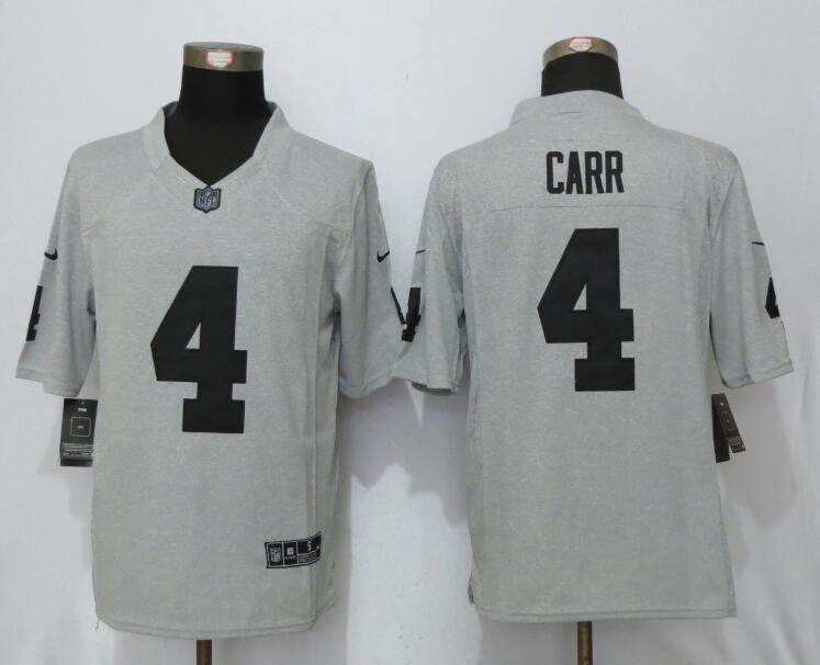 Nike Raiders 4 Derek Carr Gray Gridiron II Limited Jersey