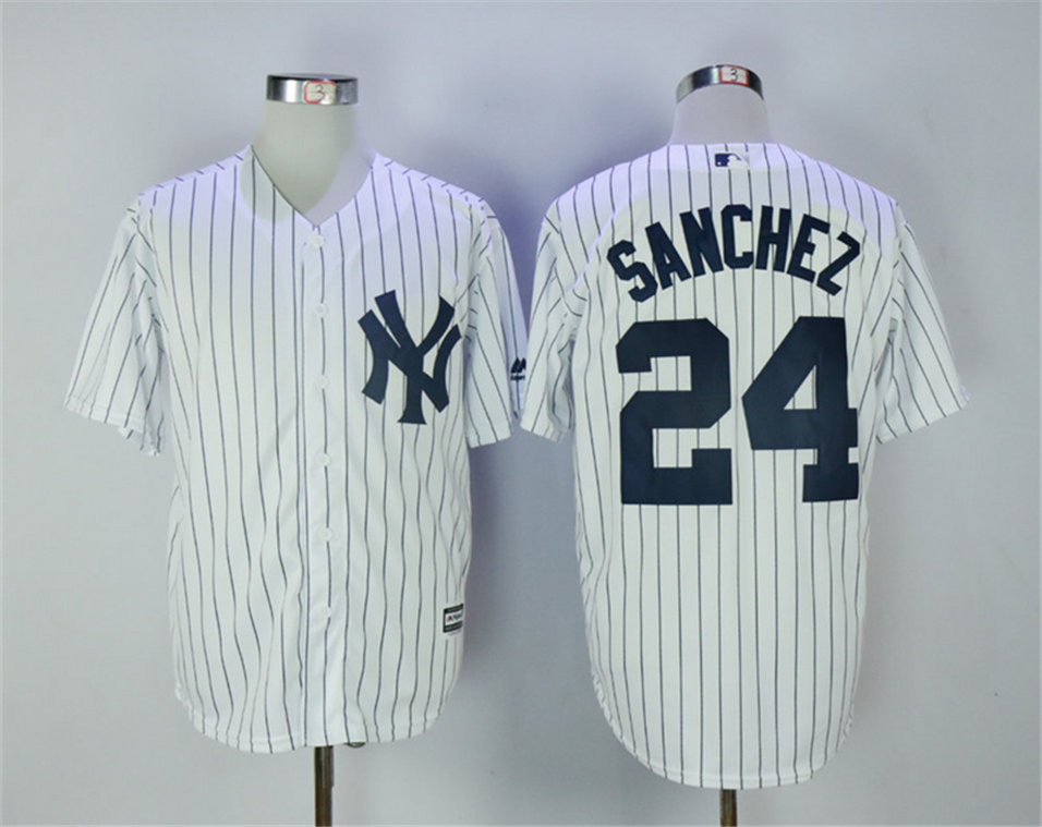 Yankees 24 Gary Sanchez White New Cool Base Jersey