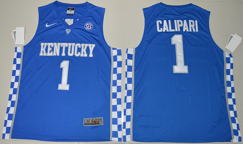 Kentucky Wildcats 1 Calipari Blue College Basketball Jersey - Click Image to Close
