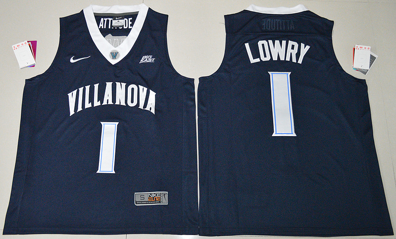 Villanova Wildcats 1 Kyle Lowry Navy College Basketball Jersey Villanova Wildcats 1 Kyle Lowry Navy College Basketball Jersey