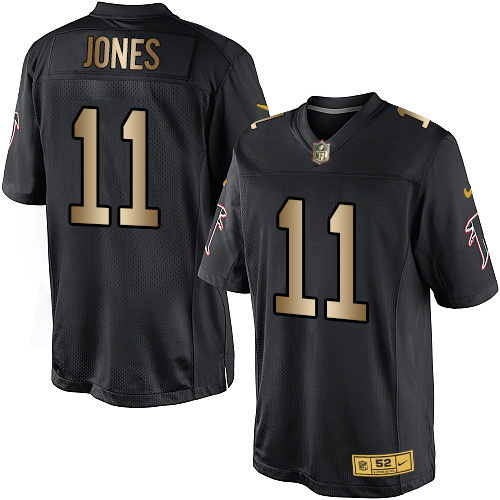 Nike Falcons 11 Julio Jones Black Gold Elite Jersey