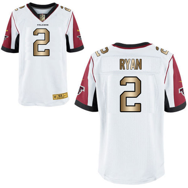 Nike Falcons 2 Matt Ryan White Gold Elite Jersey