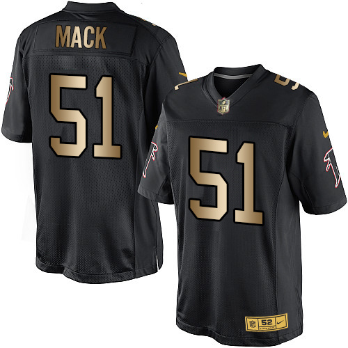 Nike Falcons 51 Alex Mack Black Gold Elite Jersey