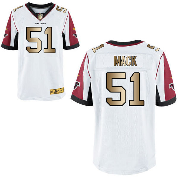 Nike Falcons 51 Alex Mack White Gold Elite Jersey