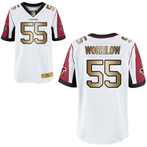 Nike Falcons 55 Paul Worrilow White Gold Elite Jersey