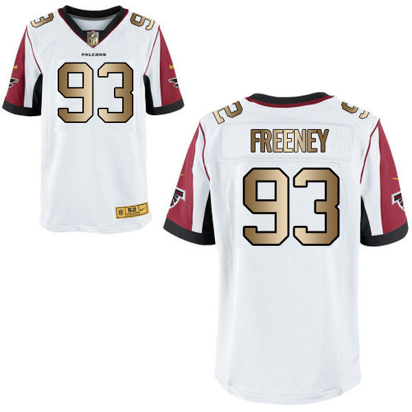 Nike Falcons 93 Dwight Freeney White Gold Elite Jersey