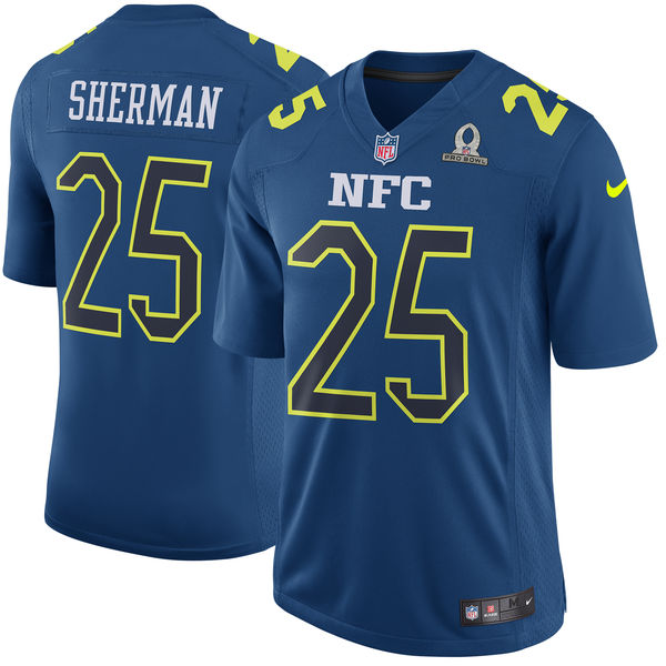 Nike Seahawks 25 Richard Sherman Navy 2017 Pro Bowl Game Jersey
