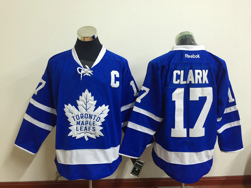 Maple Leafs 17 Wendel Clark Blue Reebok Jersey