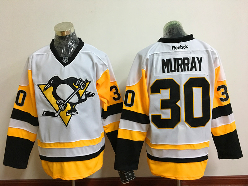 Penguins 30 Matt Murray White Reebok Jersey - Click Image to Close