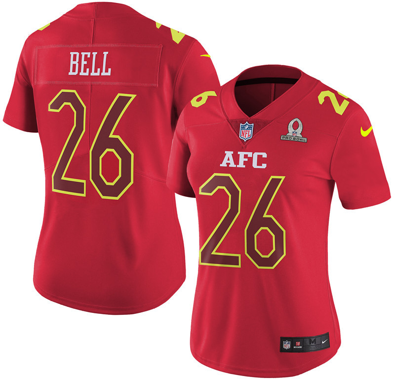 Nike Steelers 26 Le'Veon Bell Red 2017 Pro Bowl Women Game Jersey