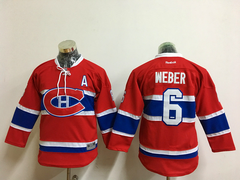 Canadiens 6 Shea Weber Red Youth Reebok Jersey