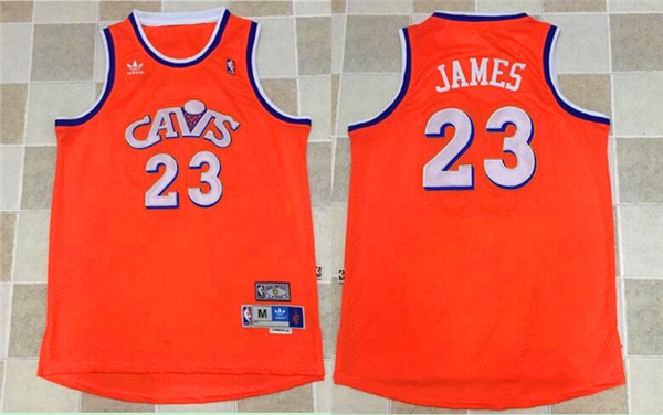 Cavaliers 23 LeBron James Orange Hardwood Classics Jersey