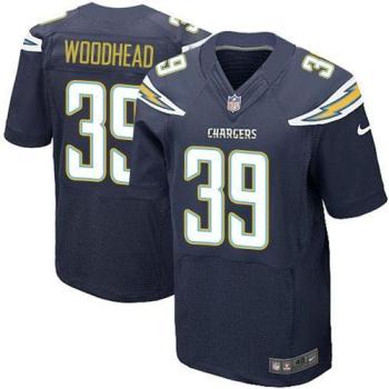 Nike Chargers 39 Danny Woodhead Navy Elite Jersey - Click Image to Close