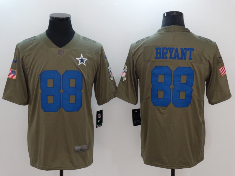 Nike Cowboys 88 Dez Bryant Olive Salute To Service Limited Jersey