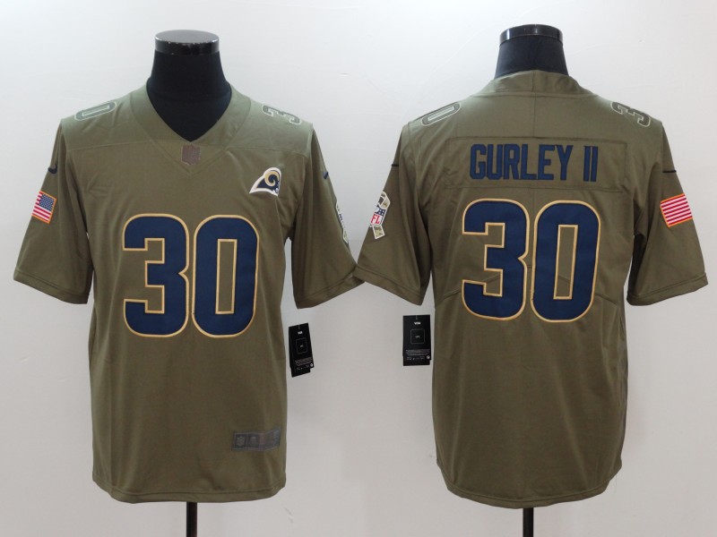 Nike Rams 30 Todd Guley II Olive Salute To Service Limited Jersey