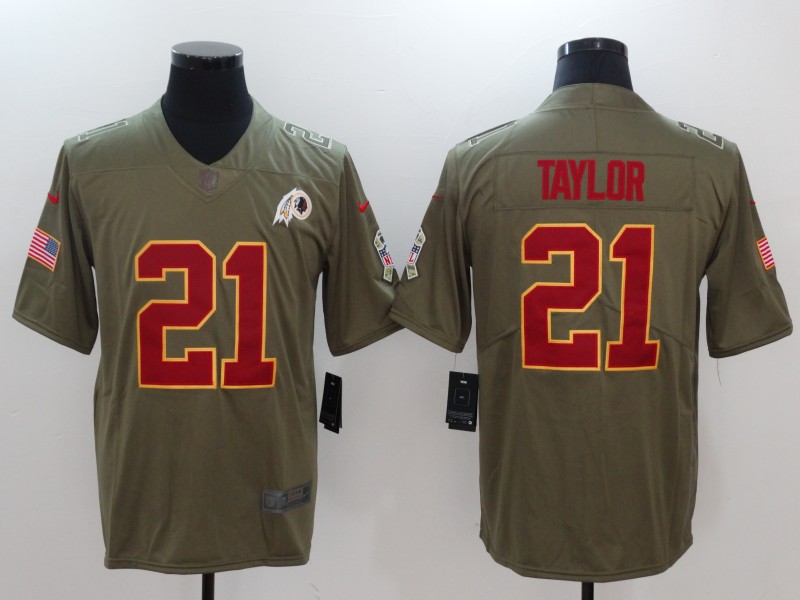 Nike Redskins 21 Sean Taylor Olive Salute To Service Limited Jersey