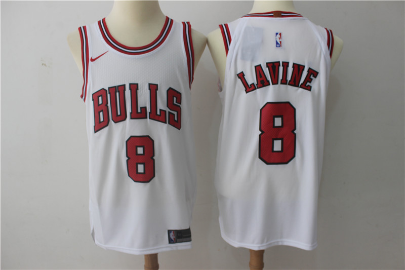 Bulls 8 Zach Lavine White Nike Authentic Jersey