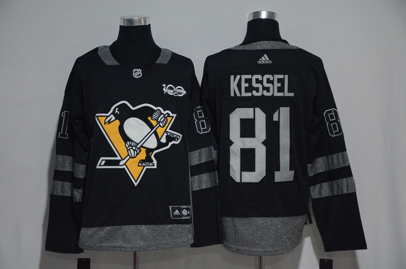 Penguins 81 Phil Kessel Black 1917-2017 100th Anniversary Adidas Jersey