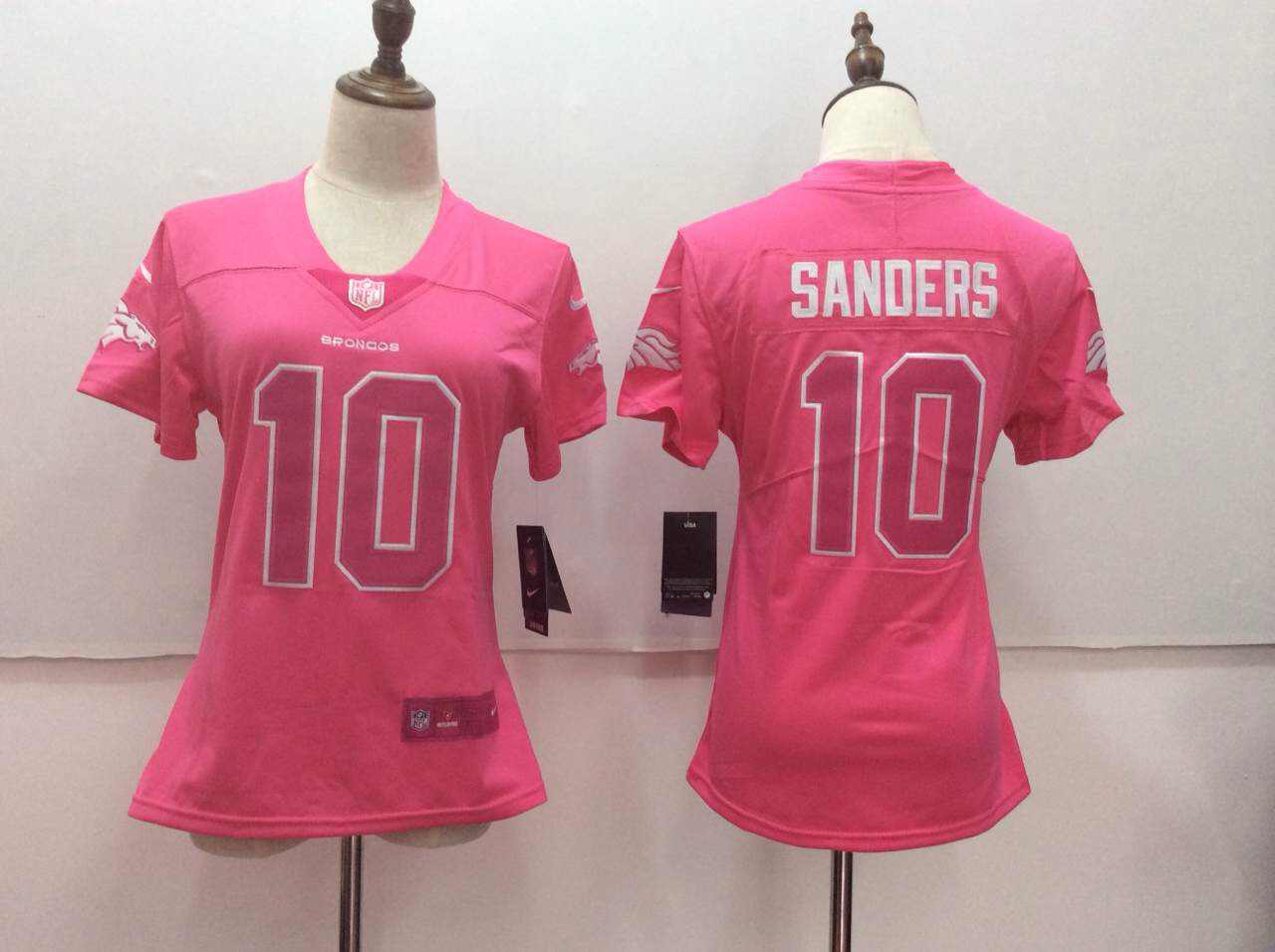 Nike Broncos 10 Emmanuel Sanders Pink Women Vapor Untouchable Player Limited Jersey