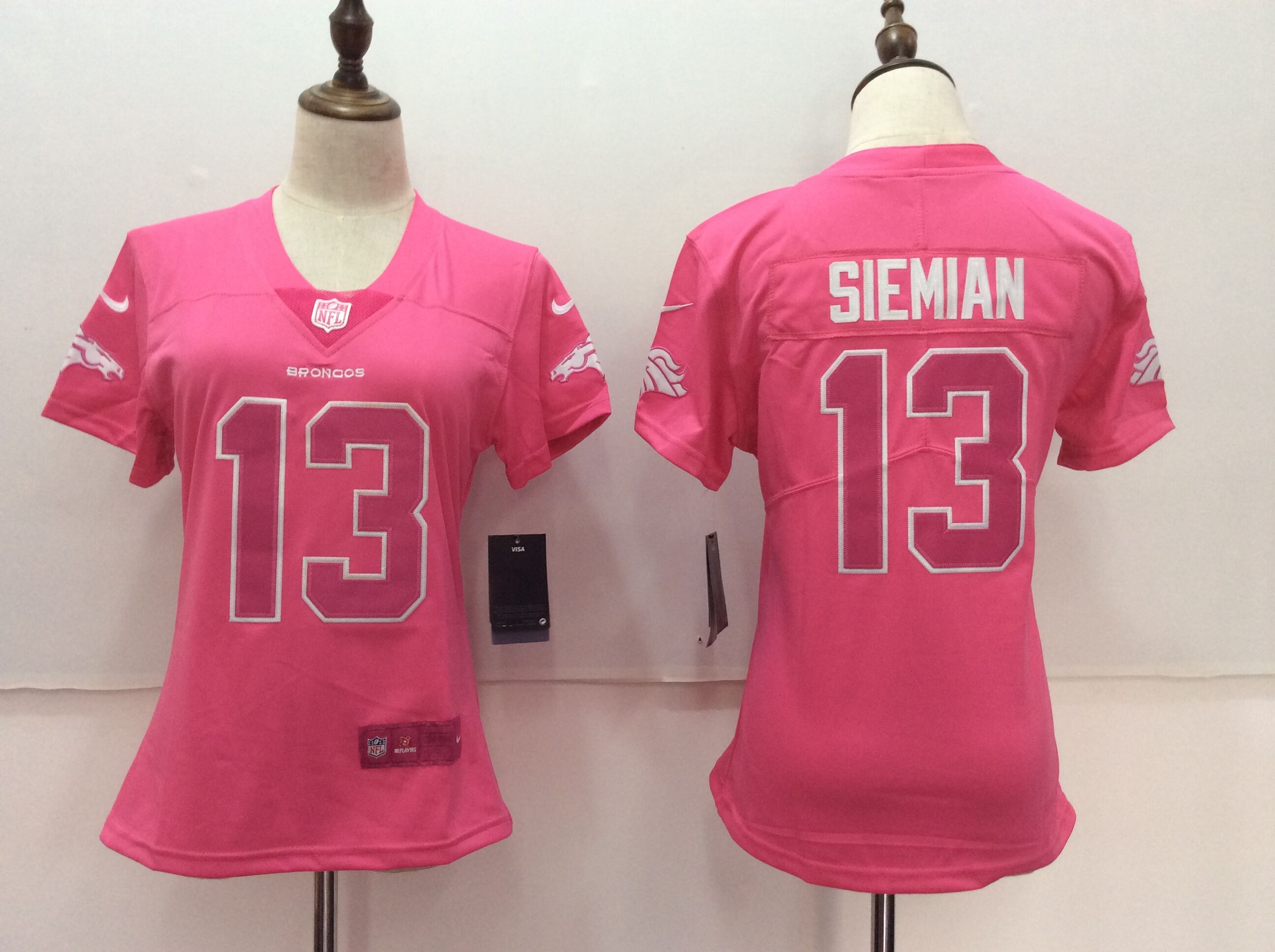 Nike Broncos 13 Trevor Siemian Pink Women Vapor Untouchable Player Limited Jersey