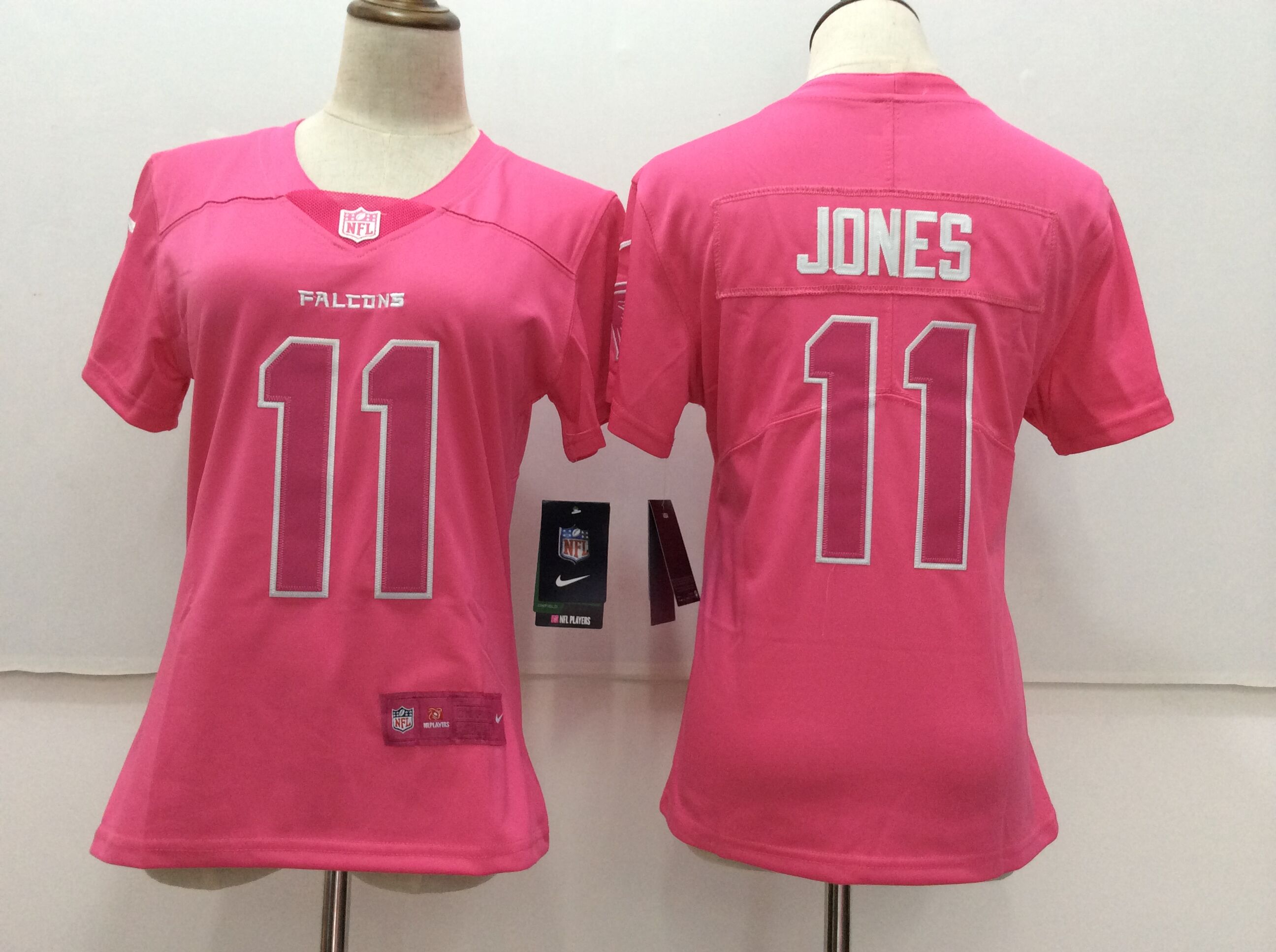 Nike Falcons 11 Julio Jones Pink Women Vapor Untouchable Player Limited Jersey - Click Image to Close