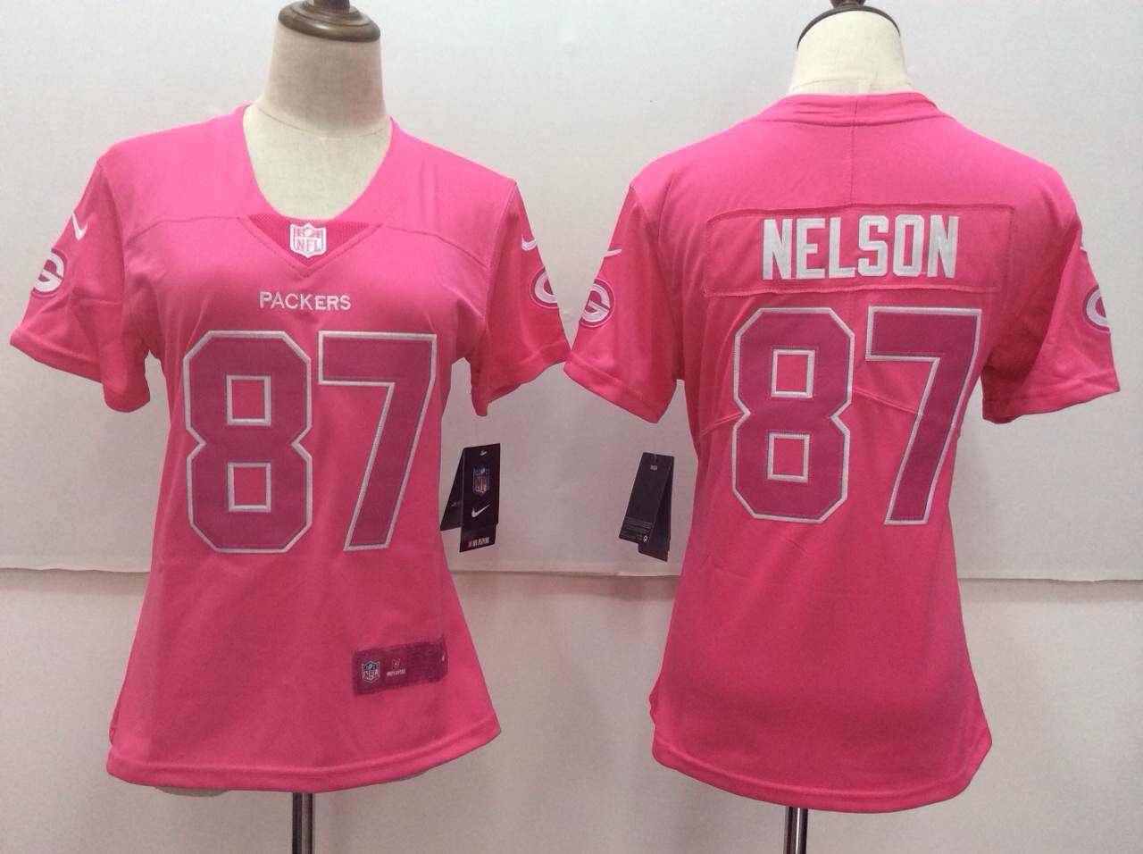 Nike Packers 87 Jordy Nelson Pink Women Vapor Untouchable Player Limited Jersey