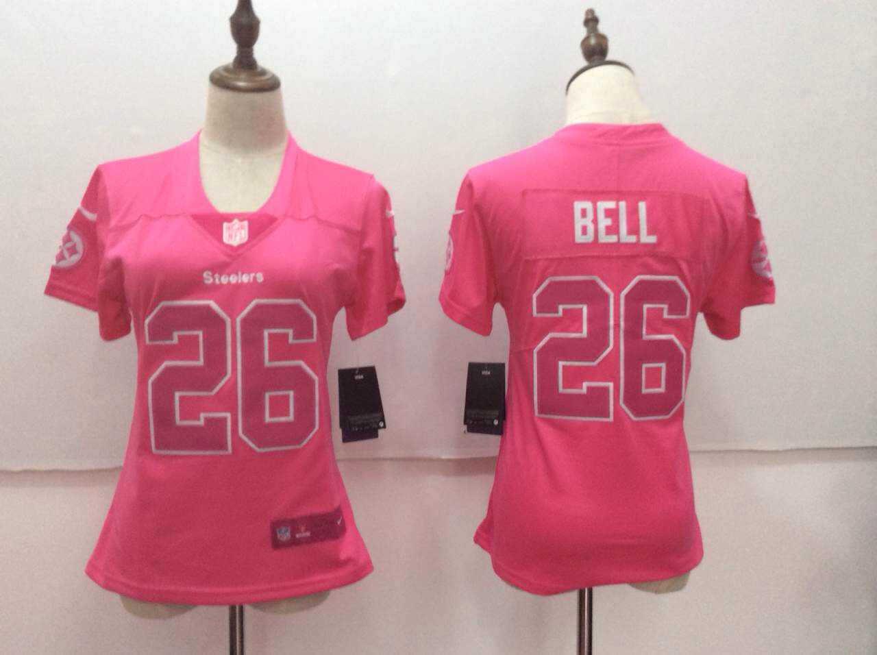 Nike Steelers 26 Le'Veon Bell Pink Women Vapor Untouchable Player Limited Jersey