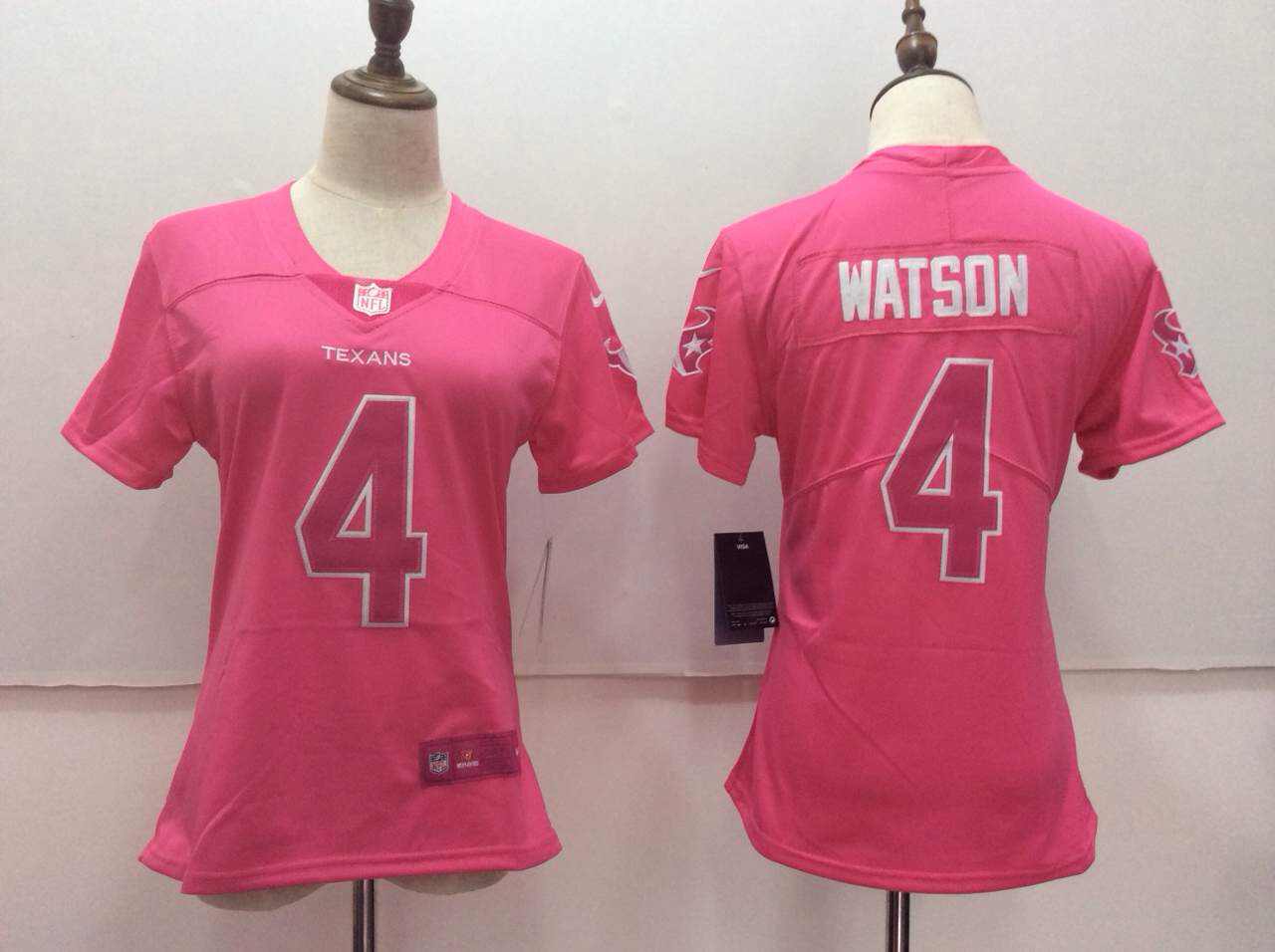 Nike Texans 4 Deshaun Watson Pink Women Vapor Untouchable Player Limited Jersey