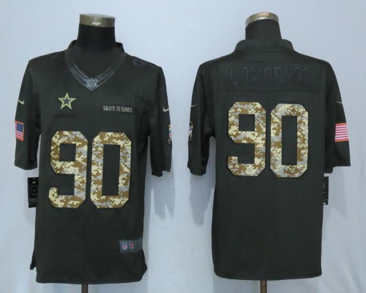 Nike Cowboys 90 DeMarcus Lawrence Anthracite Salute To Service Limited Jersey
