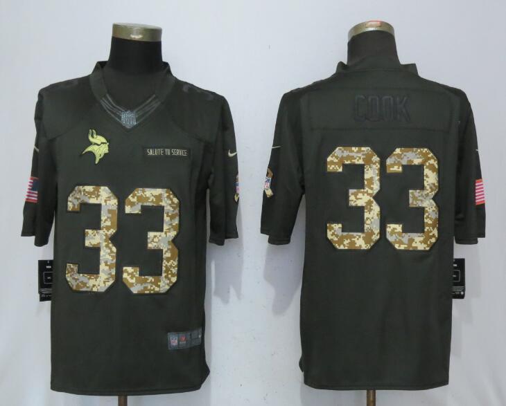 Nike Vikings 33 Dalvin Cook Anthracite Salute To Service Limited Jersey
