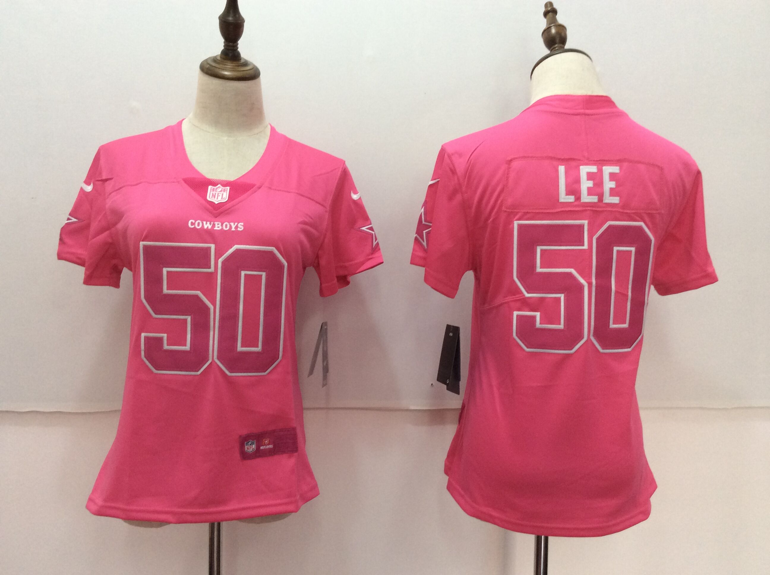 Nike Cowboys 50 Sean Lee Pink Women Vapor Untouchable Player Limited Jersey