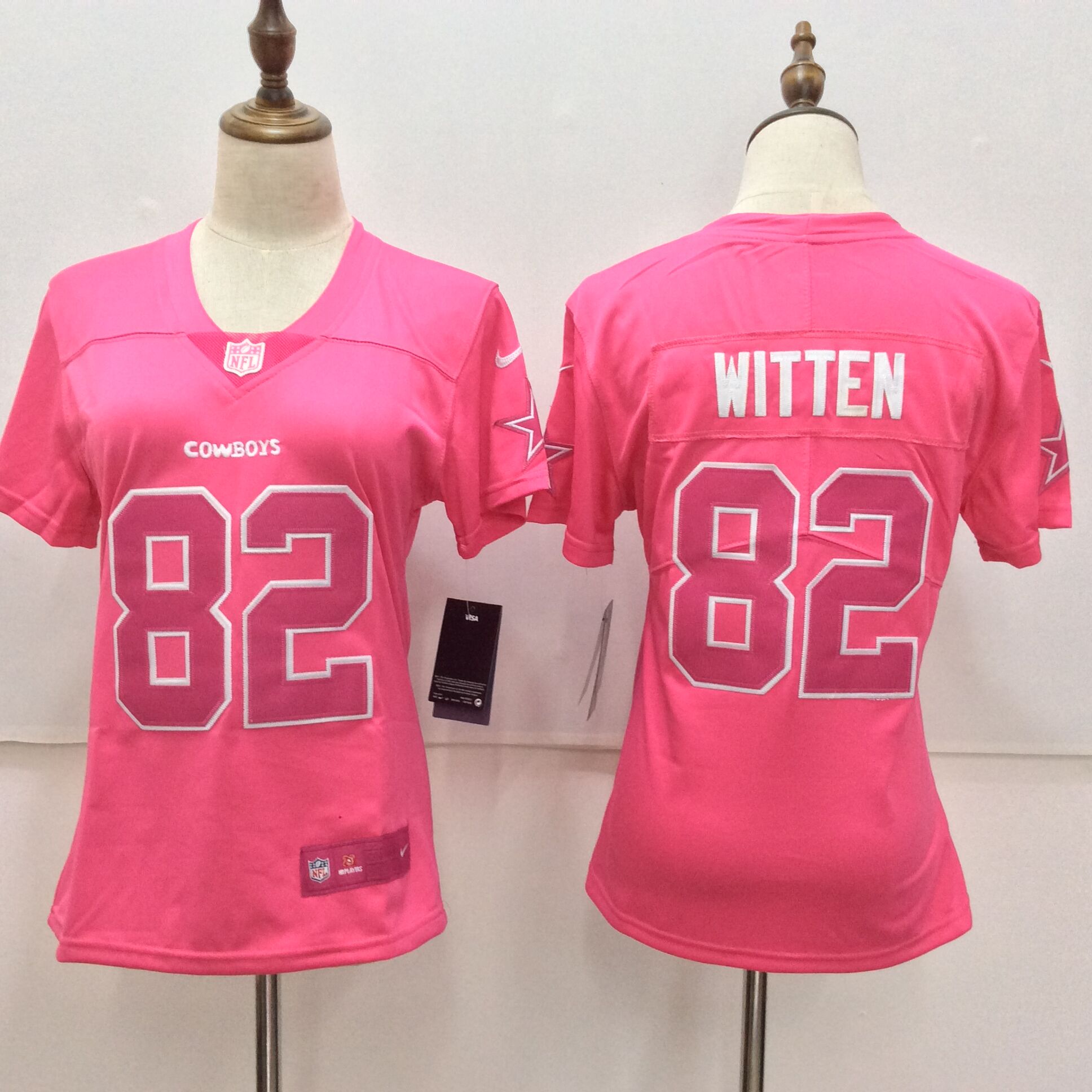 Nike Cowboys 82 Jason Witten Pink Women Vapor Untouchable Player Limited Jersey