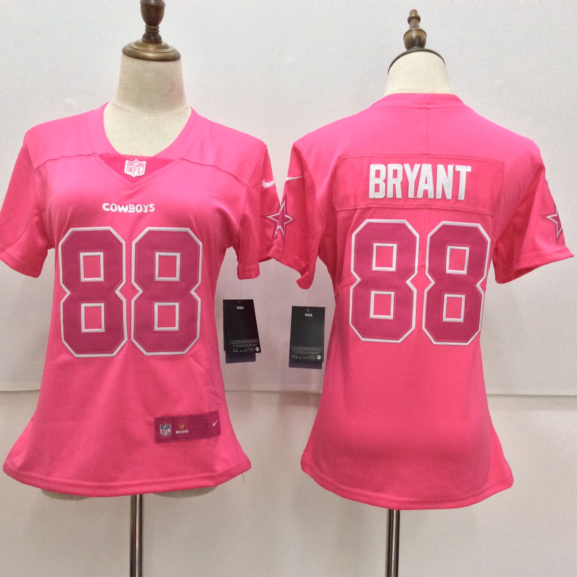 Nike Cowboys 88 Dez Bryant Pink Women Vapor Untouchable Player Limited Jersey