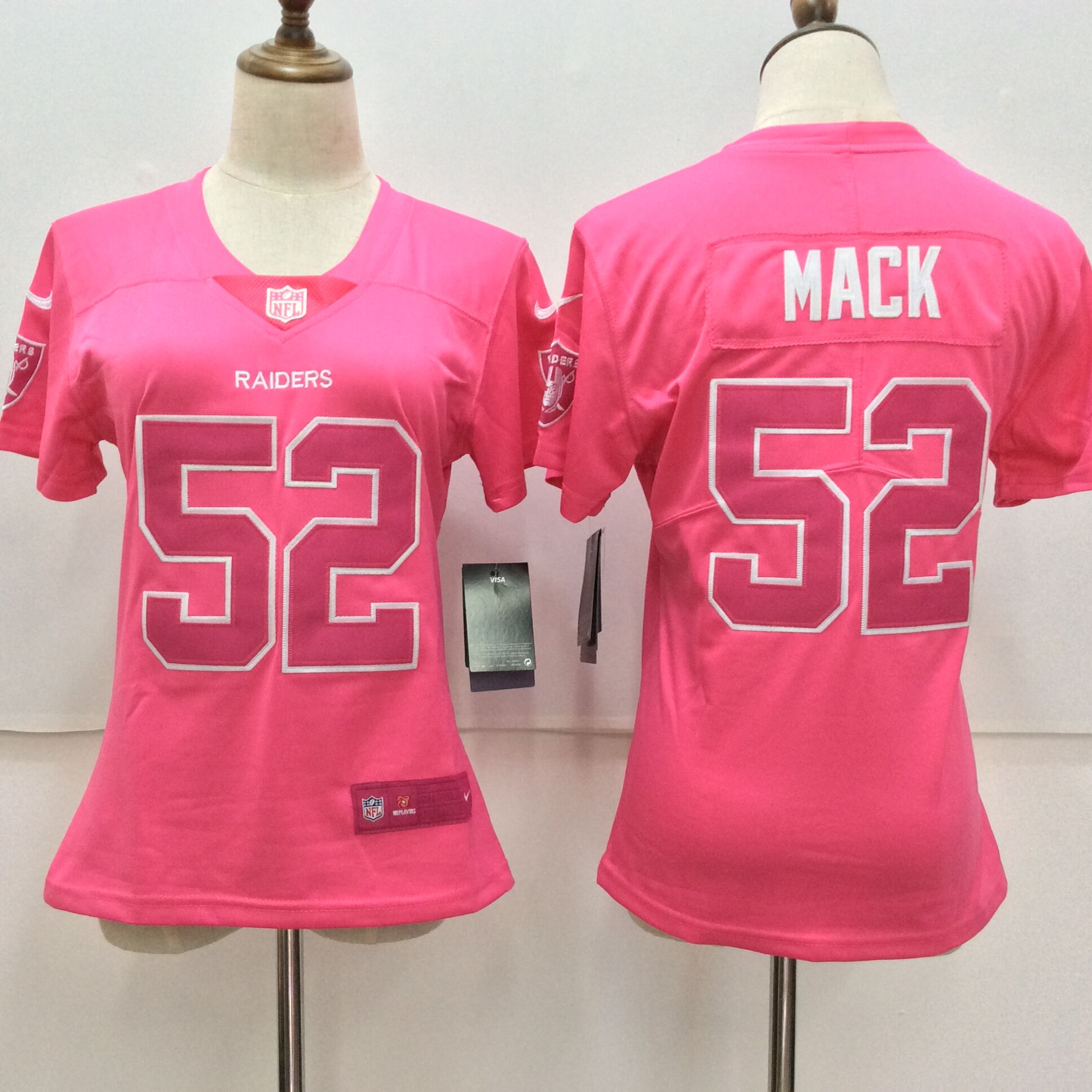 Nike Raiders 52 Khalil Mack Pink Women Vapor Untouchable Player Limited Jersey