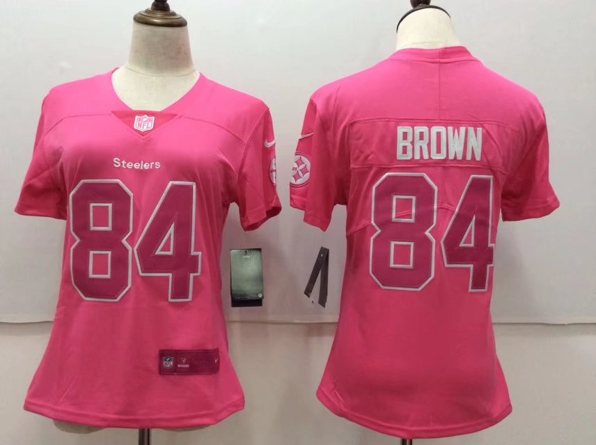 Nike Steelers 84 Antonio Brown Pink Women Vapor Untouchable Player Limited Jersey
