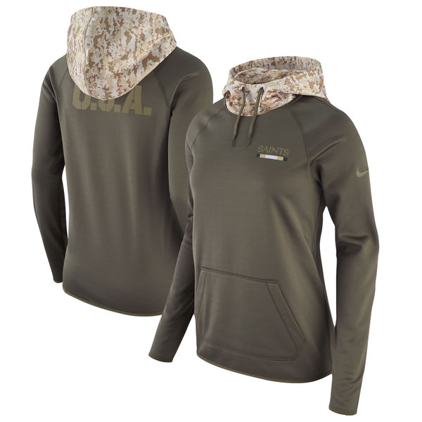 Nike Saints Olive Women Salute To Service Pullover Hoodie
