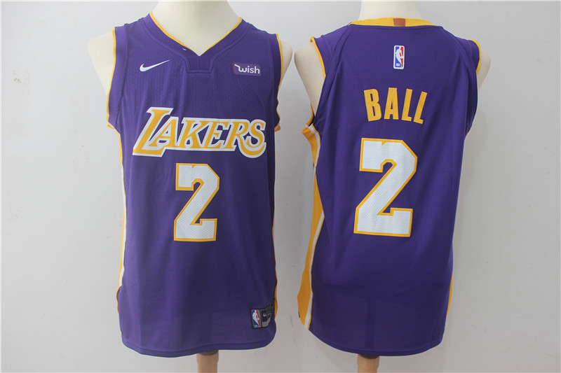 Lakers 2 Lonzo Ball Purple Nike Authentic Jersey