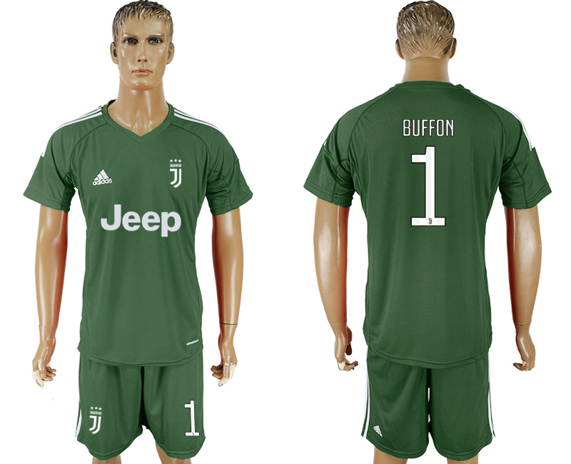 2017-18 Juventus 1 BUFFON Green Goalkeeper Soccer Jersey