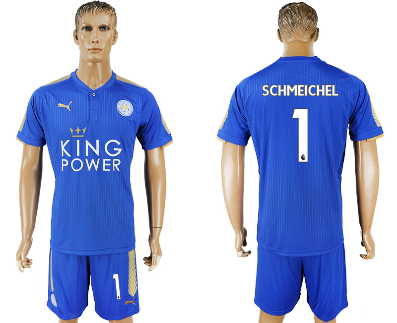 2017-18 Leicester City 1 SCHMEICHEL Home Soccer Jersey